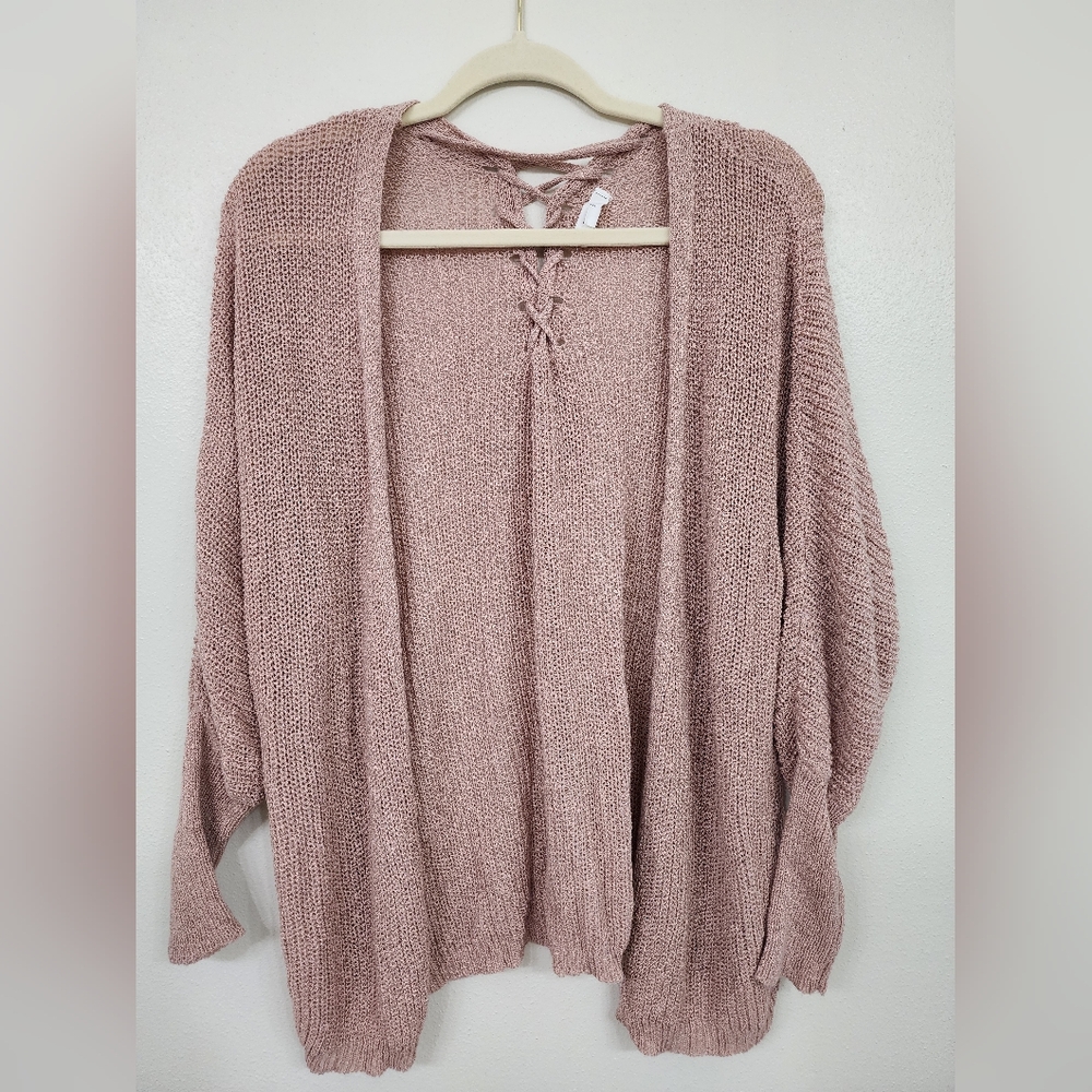 Lace up sweater cardigan Sz Small